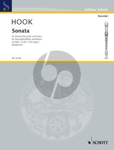 Hook Sonata G-major Descant Recorder or Violin and Piano (Walter Bergmann)