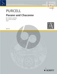 Purcell Pavane and Chaconne (3 Violins-Bass) (Score/Parts)