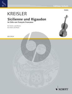 Kreisler Sicilienne und Rigaudon Violine und Klavier (im Stile von Francoeur) (Grade 3 - 4)