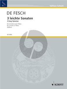 Fesch 3 Easy Sonatas 2 Violinen oder Flöten (Doflein) (Score) (Grade 3)