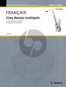 Francaix 5 Danses Exotiques pour Saxophone Alto et Piano