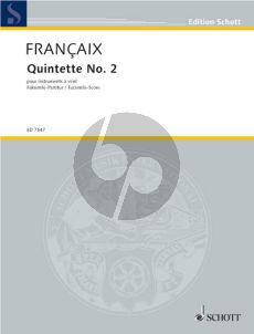 Francaix Quintette No.2 Flute-Oboe-Clar.-Horn-Bassoon (1987) (Score)
