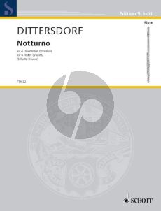 Dittersorf Notturno 4 Flutes (Set of Parts) (Schultz-Hauser) (Grade 3 - 4)