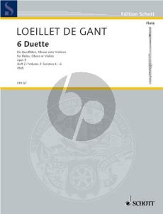 Loeillet 6 Duets Op.5 Vol.2 (No.4-3-6) (2 Flutes/Oboes/ Violins)