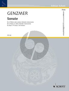 Genzmer Sonate fis-moll GeWV 266 2 Flöten (1944) (oder andere Melodie Instrumente) (Spielpartitur)