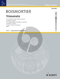 Boismortier Triosonata G-major 2 Treble Recorders [Fl./Vi.] -Bc (Score/Parts) (Hugo Ruf)