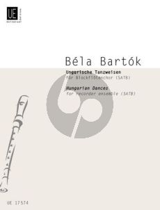 Bartok Ungarische Tanzweisen 4 Blockflöten (SATB) (Part./Stimmen) (transcr. Christa Sokoll)