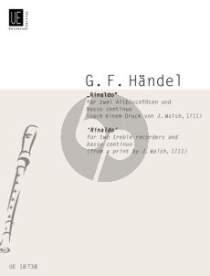 Handel Rinaldo 2 Treble Recorders-Bc (edited by Gerhard Braun)