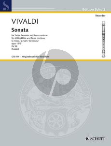 Vivaldi Sonate g-moll RV 458 (Op.13A No.6) Altblockfl.(Flöte/Oboe/Violine)-Bc (Werner Fussan)