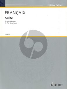 Francaix Suite for 4 Saxophones SATB Score/Parts (1990)