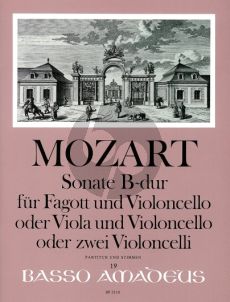 Mozart Sonate B-dur KV 292 Fagott und Violoncello (oder Viola und Violoncello) (Part./Stimmen) (Bernhard Pauler)