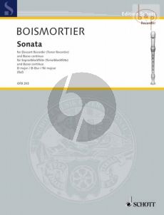 Boismortier Sonate D-Dur Sopran oder Tenorblockflote und Bc (Hugo Ruf)