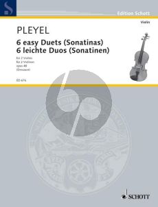 Pleyel 6 Leichte Duette (Sonatinen) Op.48 2 Violinen (Dessauer) (Grade 3-4)