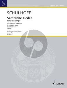 Schulhoff Sämtliche Lieder Vol. Frühe Lieder I (1910-1911)