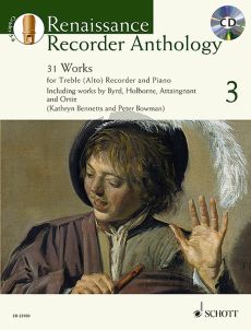 Renaissance Recorder Anthology Vol.3 31 Works for Treble (Alto) Recorder and Piano (Bk-Cd)