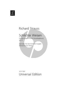 Strauss Schlichte Weisen Opus 21 TRV 160 Tiefe Stimme (5 Gedichte von Felix Dahn) (dt./engl.)