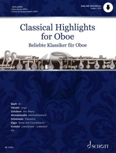 Classical Highlights for Oboe and Piano (Book with Online Material) (Online Material Includes: Playalong (MP3) and Piano Accompaniment (DPF)) (Intermediate)