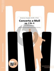 Vivaldi Concerto a-Moll Op.3 No.6 for Violin and Piano (Simplified Piano Accompaniment by Philip Lehmann) (Score and Part)
