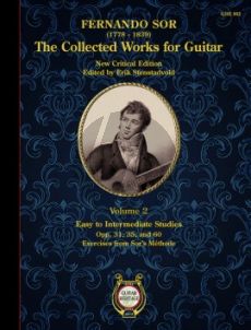 Sor The Collected Guitar Works Vol. 2 (Easy to Intermediate Studies) (edited by Erik Stenstadvold)