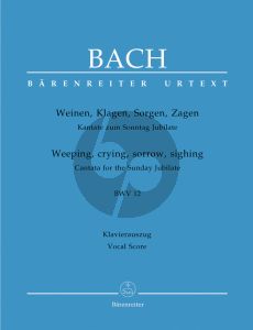 Bach J.S. Kantate BWV 12 Weinen Klagen Sorgen Zagen Vocal Score (Weeping, crying, sorrow, sighing BWV 12) (German / English)