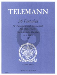 Telemann 36 Fantasien Vol. 4 Alt- und Tenorblockflöte (Ein methodische Duettbuch) (Christa Sokoll)