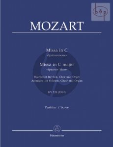 Missa C-major KV 220 (196b) (Spatzen-Messe) (Soloists-SATB-Organ)