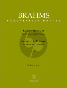 Brahms Concerto D-Major Op.77 Violin-Orchestra Fullscore (Edited by Clive Brown) (Barenreiter-Urtext)