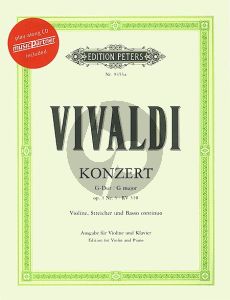 Vivaldi Concerto G-major Op.3 No.3 Violin-Piano (Bk-Cd)