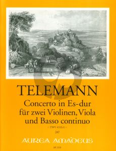 Telemann Concerto E-flat major TWV 43:Es1 for 2 Violins, Viola and Bc Score and Parts (Edited by Bernhard Pauler - Continuo by Wolfgang Kostujak) (First edition)