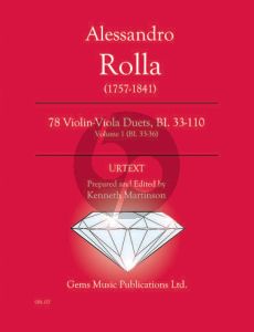 Rolla 78 Duets Volume 1 BI.33 - 36 Violin - Viola (Prepared and Edited by Kenneth Martinson) (Urtext)