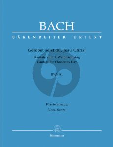 Bach J.S. Kantate BWV 91 Gelobet seist du, Jesu Christ Vocal Score (Cantata for Christmas Day) (German)