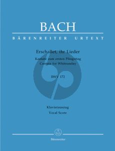 Bach J.S. Kantate BWV 172 Erschallet, ihr Lieder (C-Dur) Vocal Score (Kantate zum ersten Pfinngsttag) (German)