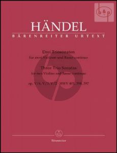 3 Trio Sonatas from Op.5 (HWV 401 - 398 - 397) (2 Violins[2 Fl.]-Bc)