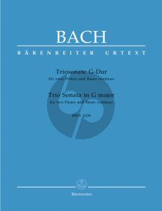 Bach Triosonate G-dur BWV 1039 2 Flöten-Bc (Barenreiter)