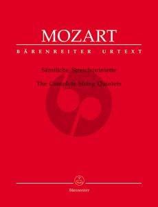 Mozart Complete String Quintets 2 Vi.- 2 Va.-Vc. (Parts) (Hess-Schmid) (Barenreiter-Urtext)