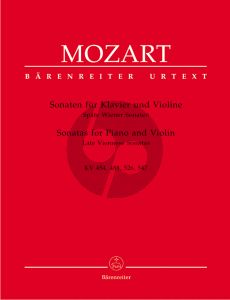 Mozart Spate Wiener Sonaten KV 454 - 481 - 526 - 547 Violine und Klavier (Eduard Reeser) (Barenreiter-Urtext)