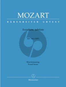 Mozart Exultate Jubilate - Motet KV 165 (158a) Soprano solo-Orch.-Organ Vocal Score (edited by Helmut Federhofer)