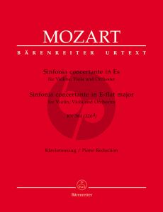 Mozart Sinfonia Concertante E-flat major KV 364 for Violin, Viola and Piano Score/Parts (with original scordatura viola part) (Editor Christoph-Hellmut Mahling - Arranged by Michael Topel) (Barenreiter-Urtext)