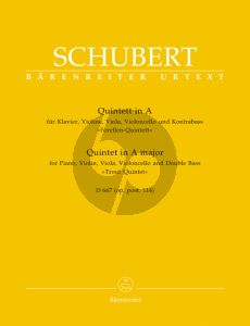 Schubert Quintet A-major D.667 (Op.Posth.114) (Forellen) Piano-Vi.-Va.-Vc.-Double Bass Score and Parts (edited by Arnold Feil) (Barenreiter Urtext)