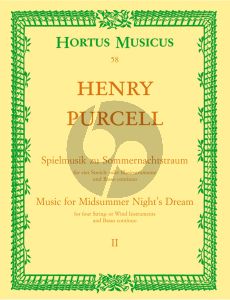 Purcell Spielmusik zum Sommernachtstraum Vol. 2 Streicher und Bc Partitur (Bühnenmusik aus "Fairy Queen") (Hilmar Höckner)