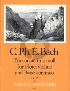 Bach Triosonate a-moll Wq 148 Flote-Violine und Bc (Partitur und Stimmen) (Continuo-Aussetzug Manfredo Zimmermann)