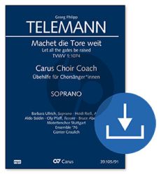 Telemann Machet die Tore weit TWV I:1074 Soli-Chor und Orchester Bass Chor Stimme CD