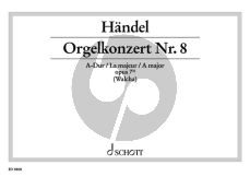 Handel Orgelkonzert No.9 A-dur Op. 7 No. 2 HWV 307 Orgelauszug (Helmut Walcha)