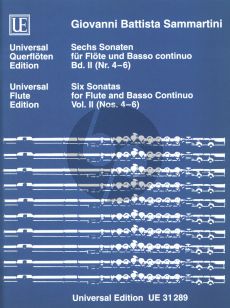 Sammartini 6 Sonaten Vol. 2 No. 4 - 6 fur Flote und Bc (Herausgegeben von Gerhard Braun) (Aussetzung Siegfried Petrenz)