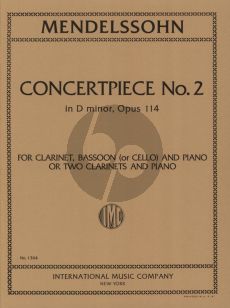 Mendelssohn Concertpiece No.2 D-minor Op.114 Clarinet-Bassoon (or Clarinet) and Piano (Eric Simon)