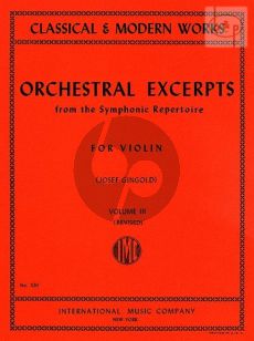Orchestral Excerpts Vol.3 Violin