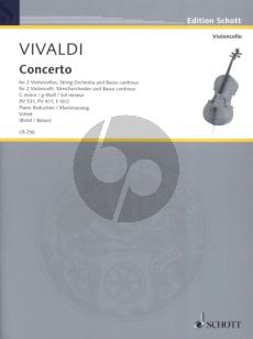 Vivaldi Concerto g-minor RV 531 (PV 411 /F.III/ 2) 2 Violonc.-String Orch.-Bc (piano reduction) (edited by Wolfgang Birtel)