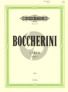 Boccherini 3 Duos Op.5 for 2 Violins (Parts) (Edited by Sitt)