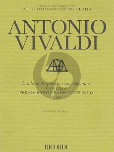 Vivaldi Era la notte quando I suoi splendori RV 655 Soprano-Bc