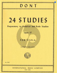 Dont 24 Studies Op.37 for Viola (preparatory to Kreutzer and Rode) (Joseph Vieland)